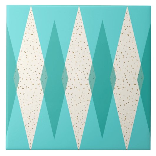 世紀半ばのモダンでアーガイル柄のなセラミックタイル タイル (正面)