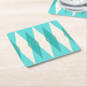 世紀半ばのモダンでアーガイル柄のな懸命の紙のコースター スクエアペーパーコースター (アングル)