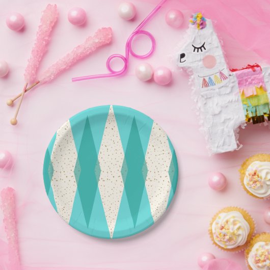 世紀半ばのモダンでアーガイル柄のな紙皿 ペーパープレート (パーティー)