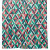 世紀半ばのモダンで幾何学的なパターン シャワーカーテン (正面)