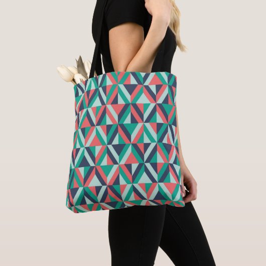 世紀半ばのモダンで幾何学的なパターン トートバッグ (クローズアップ)