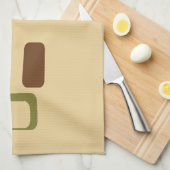 世紀半ばのモダンで幾何学的な正方形 キッチンタオル (四つ折り)