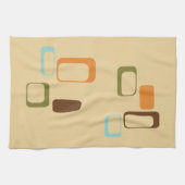 世紀半ばのモダンで幾何学的な正方形 キッチンタオル (横)