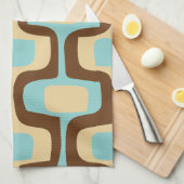 世紀半ばのモダンで幾何学的なsquiggly形 キッチンタオル (四つ折り)