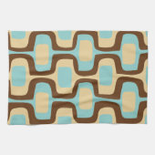 世紀半ばのモダンで幾何学的なsquiggly形 キッチンタオル (横)
