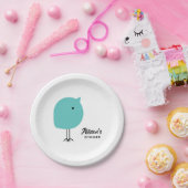 世紀半ばのモダンなひよこのベビーシャワーの紙皿 ペーパープレート (パーティー)