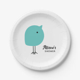 世紀半ばのモダンなひよこのベビーシャワーの紙皿 ペーパープレート