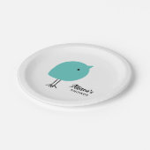 世紀半ばのモダンなひよこのベビーシャワーの紙皿 ペーパープレート (アングル)