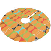 世紀半ばのモダンなオレンジクリスマスツリーのスカート ブラッシュドポリエステルツリースカート (アングル)