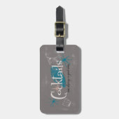 世紀半ばのモダンなカクテルの荷物のラベル ラゲッジタグ (正面縦)