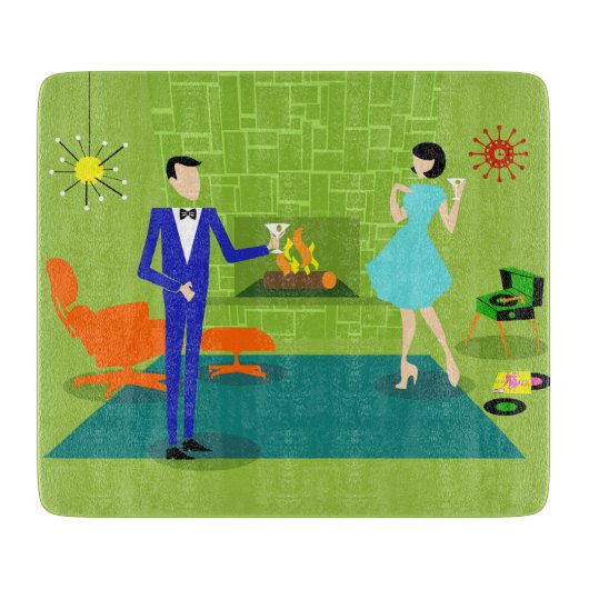 世紀半ばのモダンなカップルのまな板 カッティングボード (正面)