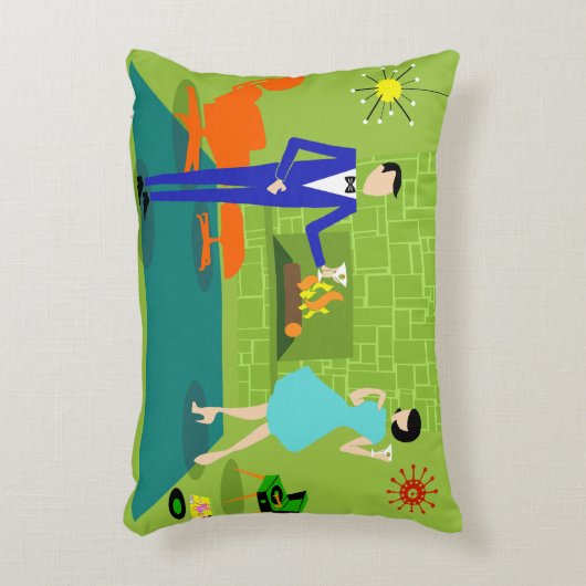 世紀半ばのモダンなカップルのアクセントの枕 アクセントクッション (正面(垂直))