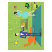 世紀半ばのモダンなカップルのテーブルクロス テーブルクロス (正面)