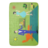 世紀半ばのモダンなカップルのバス・マット バスマット (正面縦)