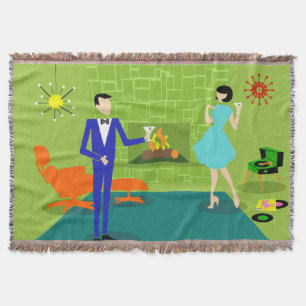 世紀半ばのモダンなカップルのブランケット スローブランケット
