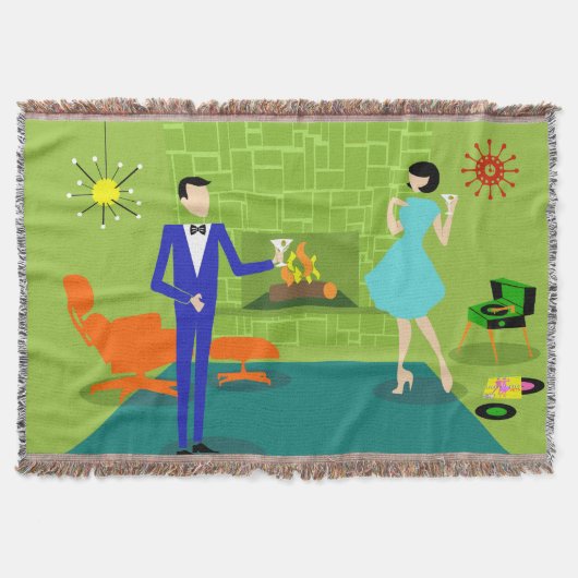 世紀半ばのモダンなカップルのブランケット スローブランケット (正面)