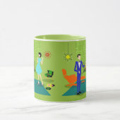 世紀半ばのモダンなカップルのマグ マグカップ (中央)