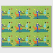 世紀半ばのモダンなカップルの包装紙 ラッピングペーパー (フラット)