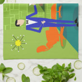 世紀半ばのモダンなカップルの台所タオル キッチンタオル (折り畳み)