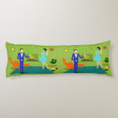 世紀半ばのモダンなカップルの抱き枕 ボディピロー (裏面)