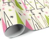 世紀半ばのモダンなクリスマスツリーの包装紙 ラッピングペーパー (ロールコーナー)