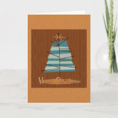 世紀半ばのモダンなクリスマスツリー シーズンカード (正面)