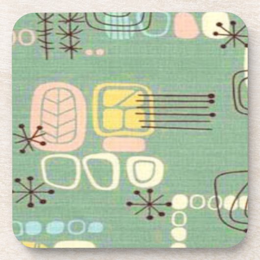 世紀半ばのモダンなグラフィック・デザインのコルクのコースター コースター (正面)