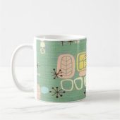 世紀半ばのモダンなグラフィック・デザインのコーヒー・マグ コーヒーマグカップ (左)