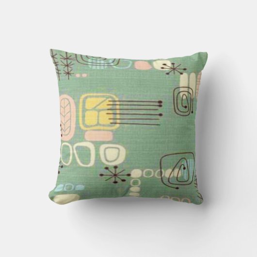 世紀半ばのモダンなグラフィック・デザインの装飾用クッション クッション (正面)