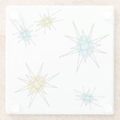 世紀半ばのモダンなスタイル、原子スターバスト ガラスコースター (裏面)