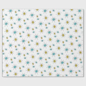 世紀半ばのモダンなスタイル、原子スターバスト ラッピングペーパー (フラット)