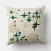 世紀半ばのモダンなスターバストおよび地球 クッション (裏面)