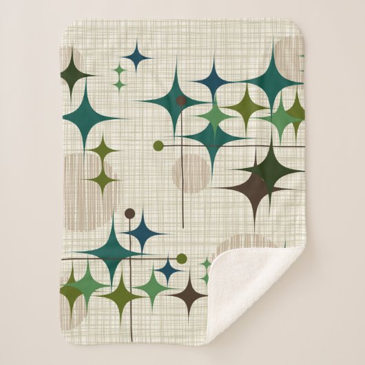 世紀半ばのモダンなスターバストおよび地球 シェルパブランケット (正面)