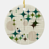 世紀半ばのモダンなスターバストおよび地球 セラミックオーナメント (裏面)