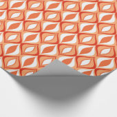 世紀半ばのモダンなダイヤモンド、オレンジ及び白 ラッピングペーパー (角)