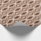 世紀半ばのモダンなダイヤモンド、暗灰色およびブラウン ラッピングペーパー (角)