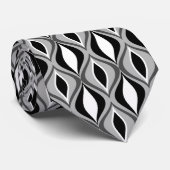 世紀半ばのモダンなダイヤモンド、黒、白および灰色 ネクタイ (ロール)