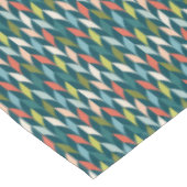 世紀半ばのモダンなティール（緑がかった色）及び珊瑚パターン テーブルクロス (アングル)