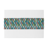 世紀半ばのモダンなティール(緑がかった色)及び珊瑚パターン 招待状ベリーバンド (裏面例)