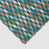 世紀半ばのモダンなティール（緑がかった色）及び珊瑚パターン 薄葉紙 (詳細)