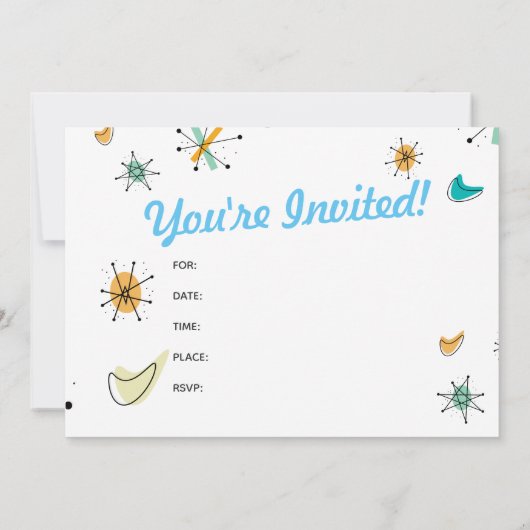 世紀半ばのモダンなデザイン 招待状 (裏面)