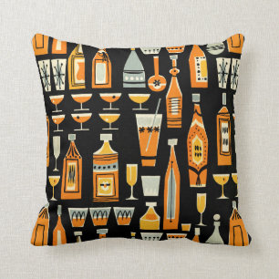 世紀半ばのモダンなナイトライフパターン クッション
