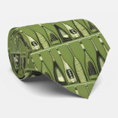 世紀半ばのモダンなヒップスターの緑のボトル ネクタイ (ロール)