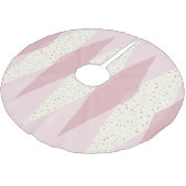 世紀半ばのモダンなピンクのアーガイル柄のなクリスマスツリーSkir ブラッシュドポリエステルツリースカート (アングル)