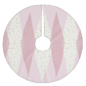 世紀半ばのモダンなピンクのアーガイル柄のなクリスマスツリーSkir ブラッシュドポリエステルツリースカート (正面)