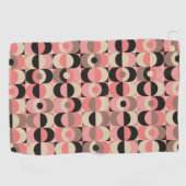 世紀半ばのモダンなピンクパターン ゴルフタオル (横)
