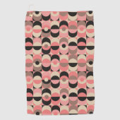 世紀半ばのモダンなピンクパターン ゴルフタオル (正面)