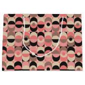 世紀半ばのモダンなピンクパターン ラージペーパーバッグ (正面)