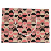 世紀半ばのモダンなピンクパターン ラージペーパーバッグ (裏面)