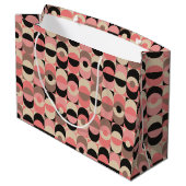 世紀半ばのモダンなピンクパターン ラージペーパーバッグ (裏面アングル)